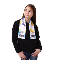 Шарф двухслойный детский 10х80 см, с полной запечаткой