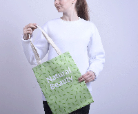 Сумка Эко Комби из двунитки однотонной и греты 30х40 см