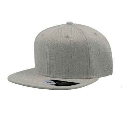 Бейсболка &quot;SNAP BACK&quot;, 6 клиньев, серый меланж, 100% п/э,100% х/б, 400 гр/м2, пластиковая застежка